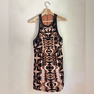 Anthropologie Mud Cloth Embroidered Dress